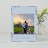 Carte photo à feuille métallique florale et feuill (Debout devant)