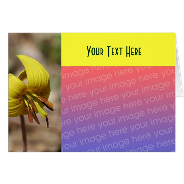 Carte photo à fleurs de truites jaunes (Devant horizontal)