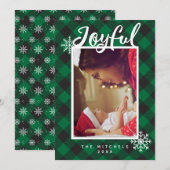 Carte Photo à motif carreau de bœuf vert Joyeux (Devant / Derrière)