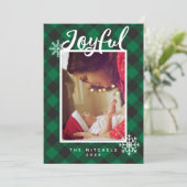 Carte Photo à motif carreau de bœuf vert Joyeux (Debout devant)