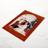 Carte photo à paillettes dorées Joyeux Noël  (Rotation)