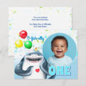 Carte Photo Anniversaire de enfant de requins (Devant / Derrière)