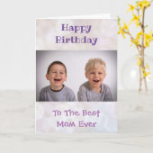 Carte Photo anniversaire de Maman World's Best Ever Kids (Fleur jaune)
