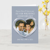 Carte photo anniversaire de mariage d'argent pour (Fleur jaune)