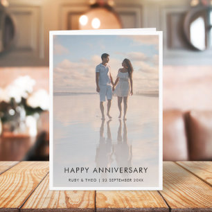 Carte Photo Anniversaire Femme mariée moderne et éléga