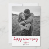 Carte Photo Anniversaire Moderne Mini Rouge Stylish Card (Devant)