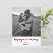 Carte Photo Anniversaire Moderne Mini Rouge Stylish Card (Debout devant)