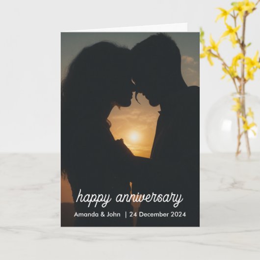 Carte Photo Anniversaire | Script (Fleur jaune)