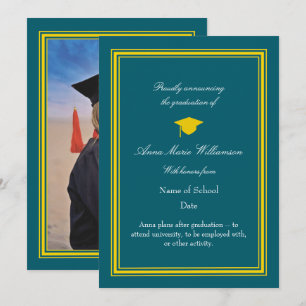 Carte Photo - Annonce de remise de diplôme avec fièremen