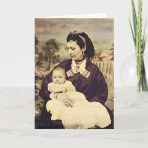 Carte Photo antique de mère et d'enfant