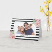 Carte Photo antique du jour de mère de la rayure | de (Fleur jaune)