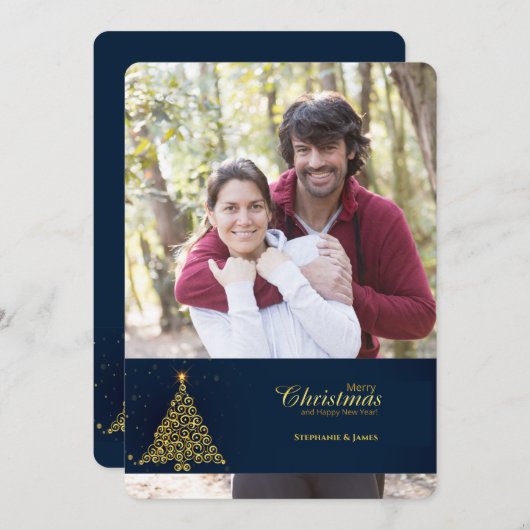 Carte Photo Arbre Doré (Devant / Derrière)