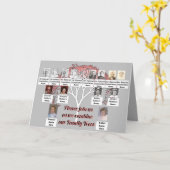 Carte Photo Arbres de famille rose Arbre fractal Gris (Fleur jaune)