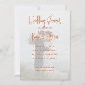 Carte Photo Arrière - plan Orange Hearts Douche Invitati (Devant)