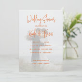 Carte Photo Arrière - plan Orange Hearts Douche Invitati (Debout devant)