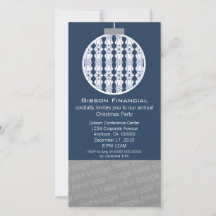 Carte photo Art Déco, Invitation, Bleu