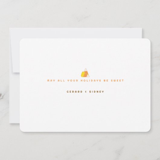 Carte photo automne à Noël - Candy Corn Tree (Dos)