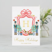 Carte photo avec monogramme de casse-noisette de N (Debout devant)