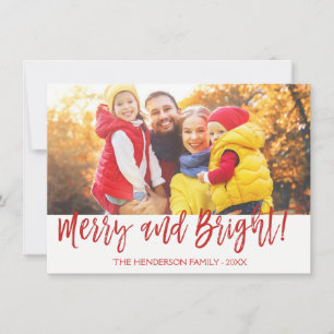 Carte photo avec texte manuscrit Merry and Bright