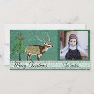 Carte photo Azure Axis Deer Christmas