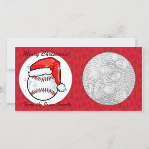 carte photo - Baseball de Noël