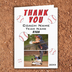 Carte photo Baseball Merci Coach 2
