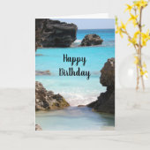 Carte Photo Bermuda Coast & Tropical Sea Birthday (Fleur jaune)