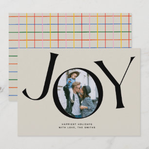 Carte photo Big Joy avec motif Buffalo Plaid 