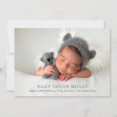 Carte Photo Birth Announligne (Devant)