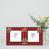 Carte photo Black Gold Floral Double Xmas (Debout devant)