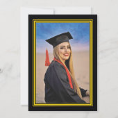 Carte Photo - Black Proudly Announcing Graduation (Dos)