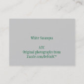 Carte photo blanc d'ATC de Sasanqua de camélia (Dos)