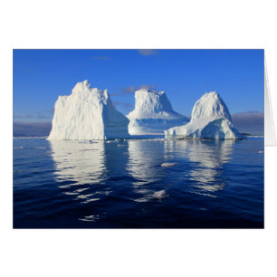 Carte photo blanche et bleue des icebergs arctique