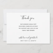 Carte Photo blanche moderne Collage Mariage Merci (Dos)