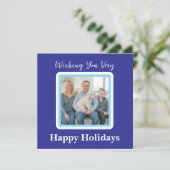 CARTE PHOTO BLEUE AVEC ARBRES D'HIVER ENNEIGÉS PEI (Debout devant)