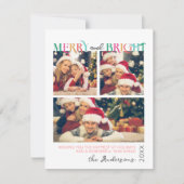 Carte Photo Bleue Rose Verte Joyeuse et Lumineuse (Devant)