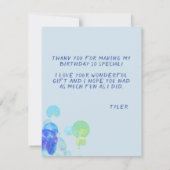 Carte Photo Blue Bubbles Anniversaire de enfant Party (Dos)