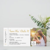 Carte Photo Boarding Pass Destination Enregistrer la dat (Debout devant)