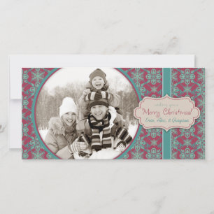 Carte photo bohème de Noël classique 2