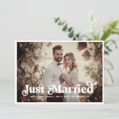 Carte photo Boho Retro Just Married (Debout devant)