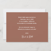 Carte photo Boho Retro Just Married (Dos)