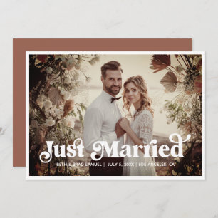 Carte photo Boho Retro Just Married