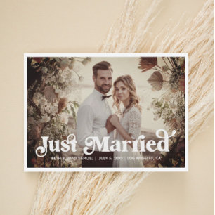 Carte photo Boho Retro Just Married