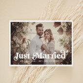Carte photo Boho Retro Just Married