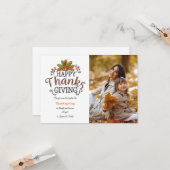 Carte photo bon thanksgiving (Devant/Arrière en situation)