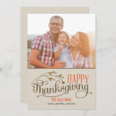 carte photo bon thanksgiving (Devant / Derrière)