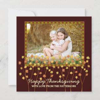 Carte photo Bon thanksgiving Carré  d'automne