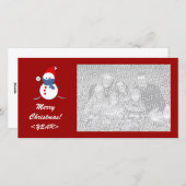 Carte photo - bonhomme de neige de base-ball de (Devant / Derrière)