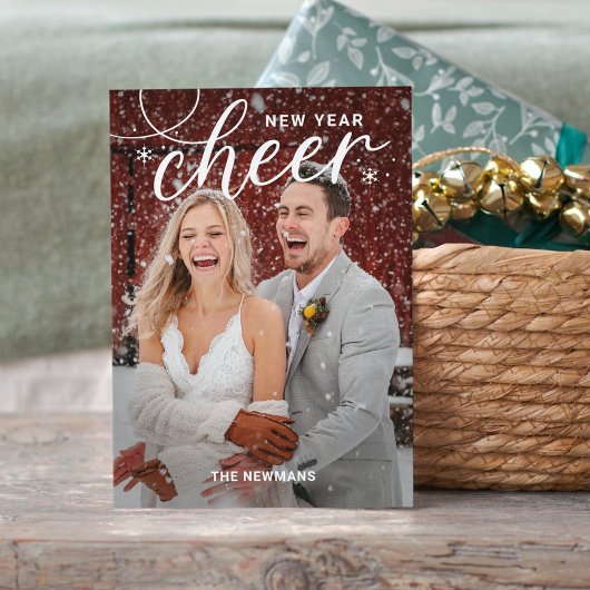 Carte Photo Bonne Année Joie Tourbillonnante