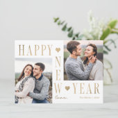 Carte Photo Bonne Année Moderne Joyeuse (Debout devant)